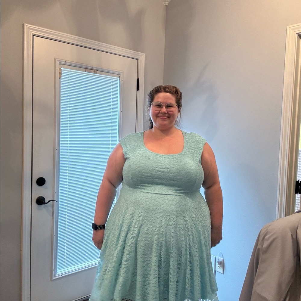 Torrid Light Blue Lace Mini Dress